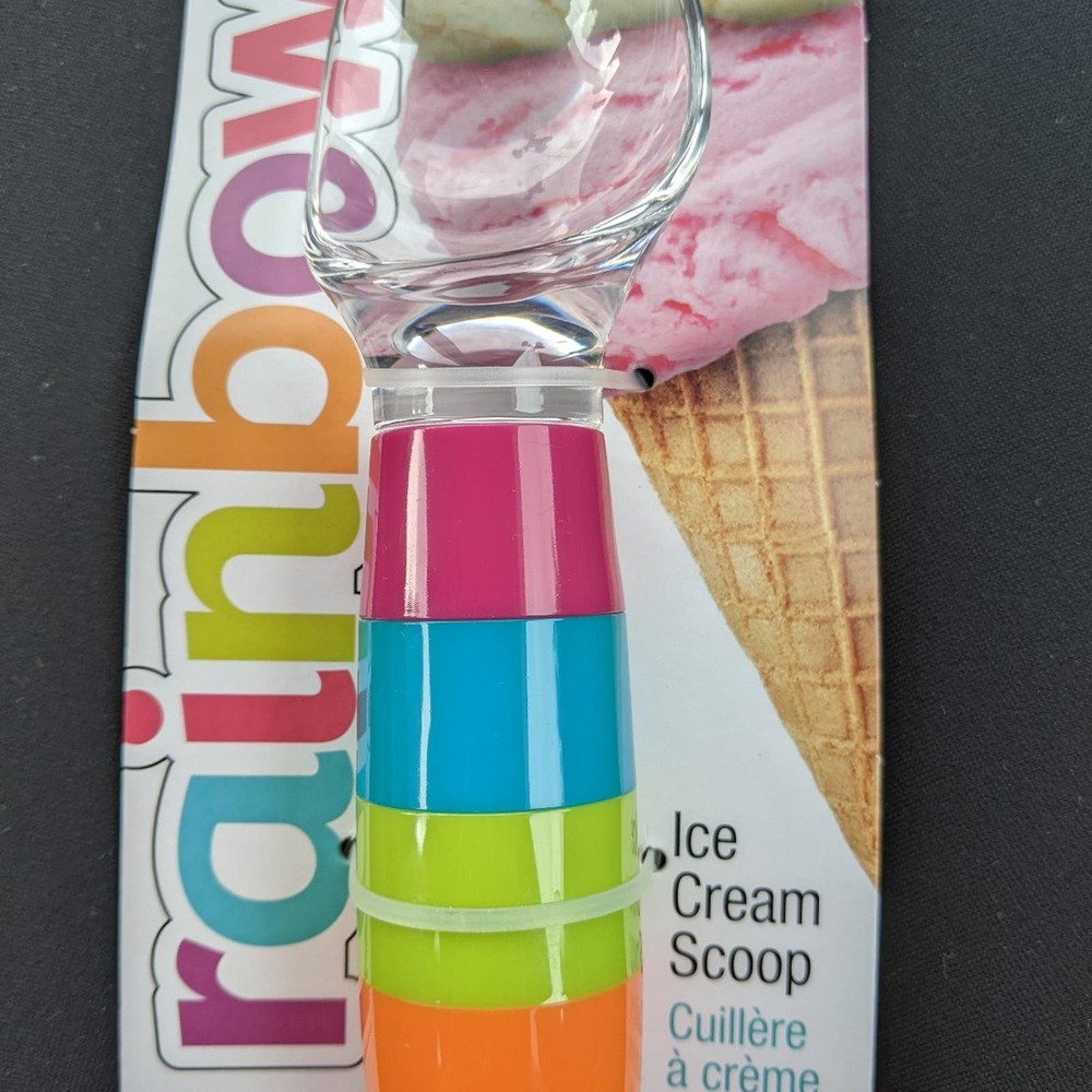 4/$20 New joie multi color Ice cream scoop spoon rainbow